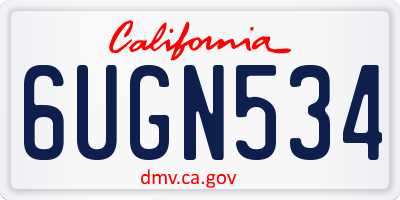 CA license plate 6UGN534