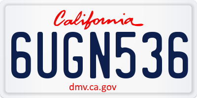 CA license plate 6UGN536