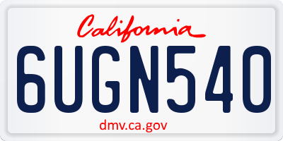 CA license plate 6UGN540