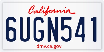 CA license plate 6UGN541