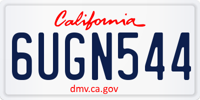 CA license plate 6UGN544
