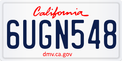 CA license plate 6UGN548