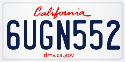 CA license plate 6UGN552