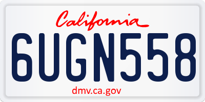 CA license plate 6UGN558