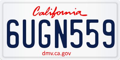 CA license plate 6UGN559