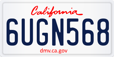 CA license plate 6UGN568