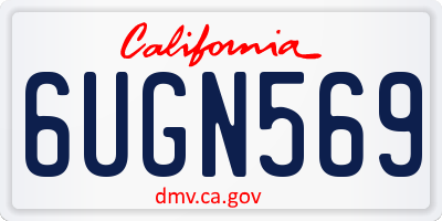CA license plate 6UGN569