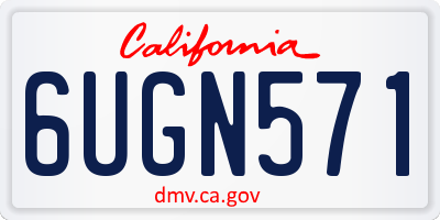 CA license plate 6UGN571