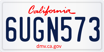 CA license plate 6UGN573