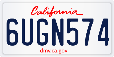 CA license plate 6UGN574