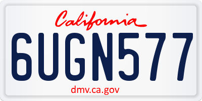 CA license plate 6UGN577