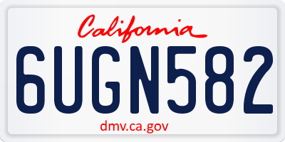 CA license plate 6UGN582