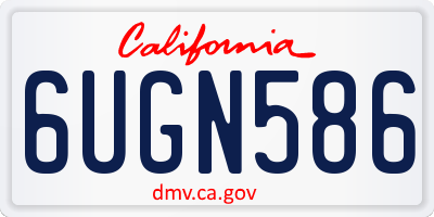 CA license plate 6UGN586