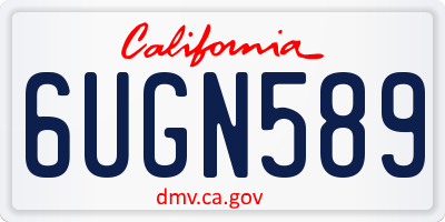 CA license plate 6UGN589