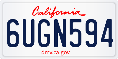 CA license plate 6UGN594