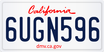 CA license plate 6UGN596
