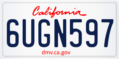CA license plate 6UGN597