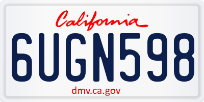 CA license plate 6UGN598