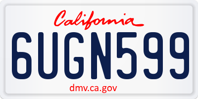 CA license plate 6UGN599