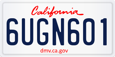 CA license plate 6UGN601