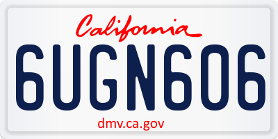CA license plate 6UGN606