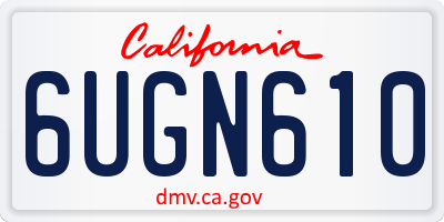 CA license plate 6UGN610