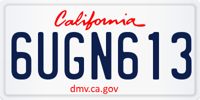 CA license plate 6UGN613