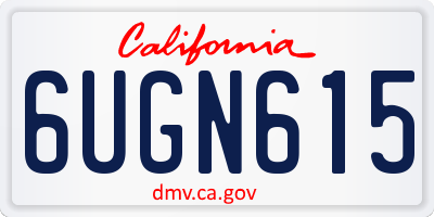 CA license plate 6UGN615