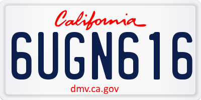 CA license plate 6UGN616