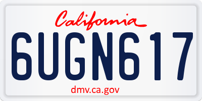 CA license plate 6UGN617