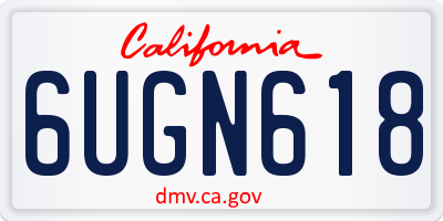 CA license plate 6UGN618