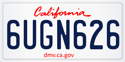 CA license plate 6UGN626