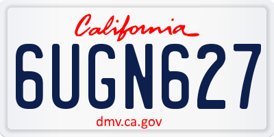 CA license plate 6UGN627