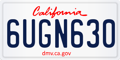 CA license plate 6UGN630