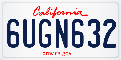 CA license plate 6UGN632