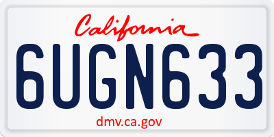 CA license plate 6UGN633