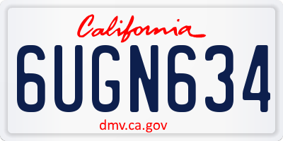 CA license plate 6UGN634