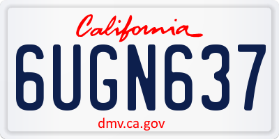 CA license plate 6UGN637