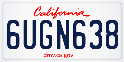 CA license plate 6UGN638