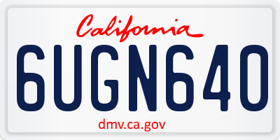 CA license plate 6UGN640