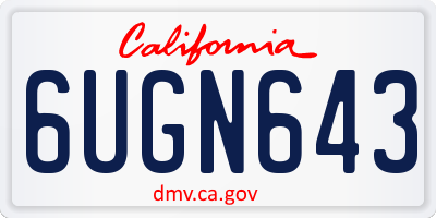 CA license plate 6UGN643