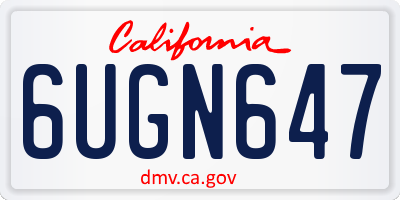 CA license plate 6UGN647
