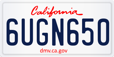 CA license plate 6UGN650