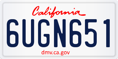 CA license plate 6UGN651