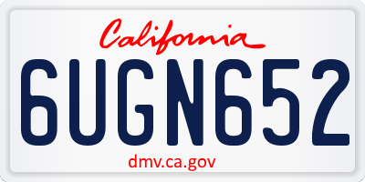 CA license plate 6UGN652