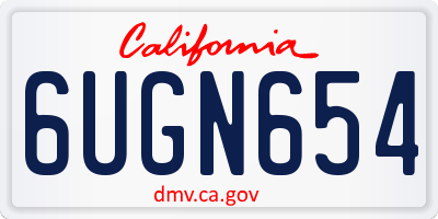 CA license plate 6UGN654