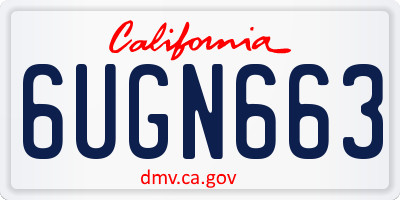 CA license plate 6UGN663