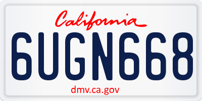 CA license plate 6UGN668