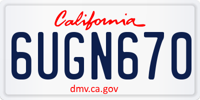 CA license plate 6UGN670
