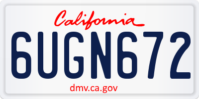 CA license plate 6UGN672